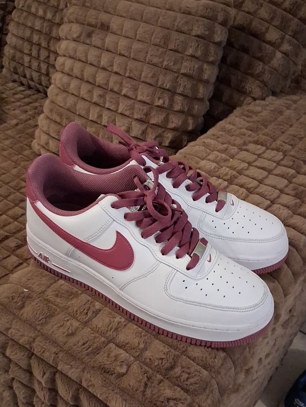 Nike Air Force 1 Low — White with Rose Accent